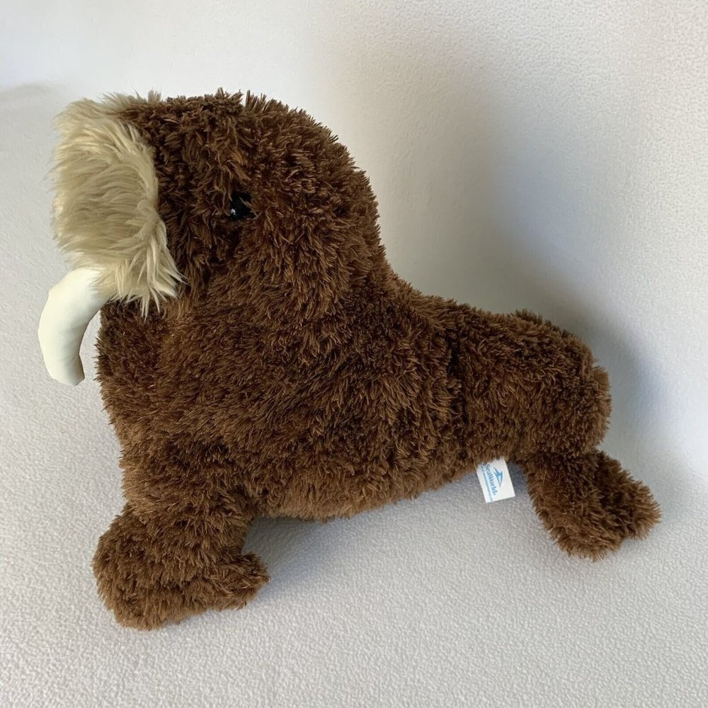 Sea World Walrus 13” Plush Stuffed Toy Animal Brown Tusks Children's Soft
